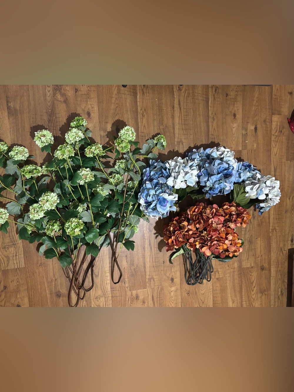 Artificial flowers Stem Bundle - Green, Blue & Orange